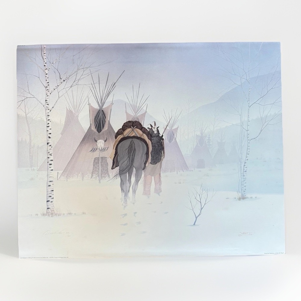 David Vann Native‎ American Winter Camp Print 1981 Ltd Ed Signed #409/1800